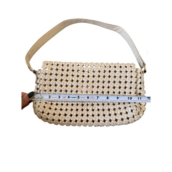 BEIGE Woven Basket Weave Flap Mini Shoulder Bag - Picture 5 of 9